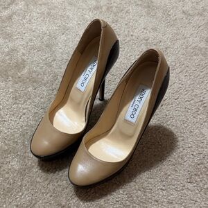 Jimmy Choo Sepia Platform Pump - Tan and Black Heels